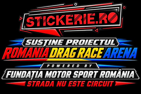 Neon sign for Stickerie.ro Romania Drag Race Arena, powered by Fundatia Motor Sport Romania